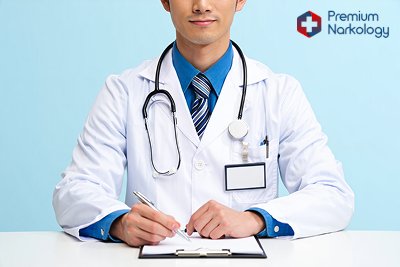 Врач сидит в кабинете